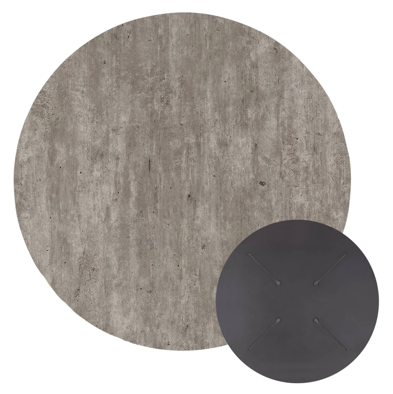 HM5842.37 ΕΠΙΦΑΝΕΙΑ ΤΡΑΠΕΖΙΟΥ HPL ΣΤΡΟΓΓΥΛΗ HM5842.37 CONCRETE Φ70εκ. - Image 1