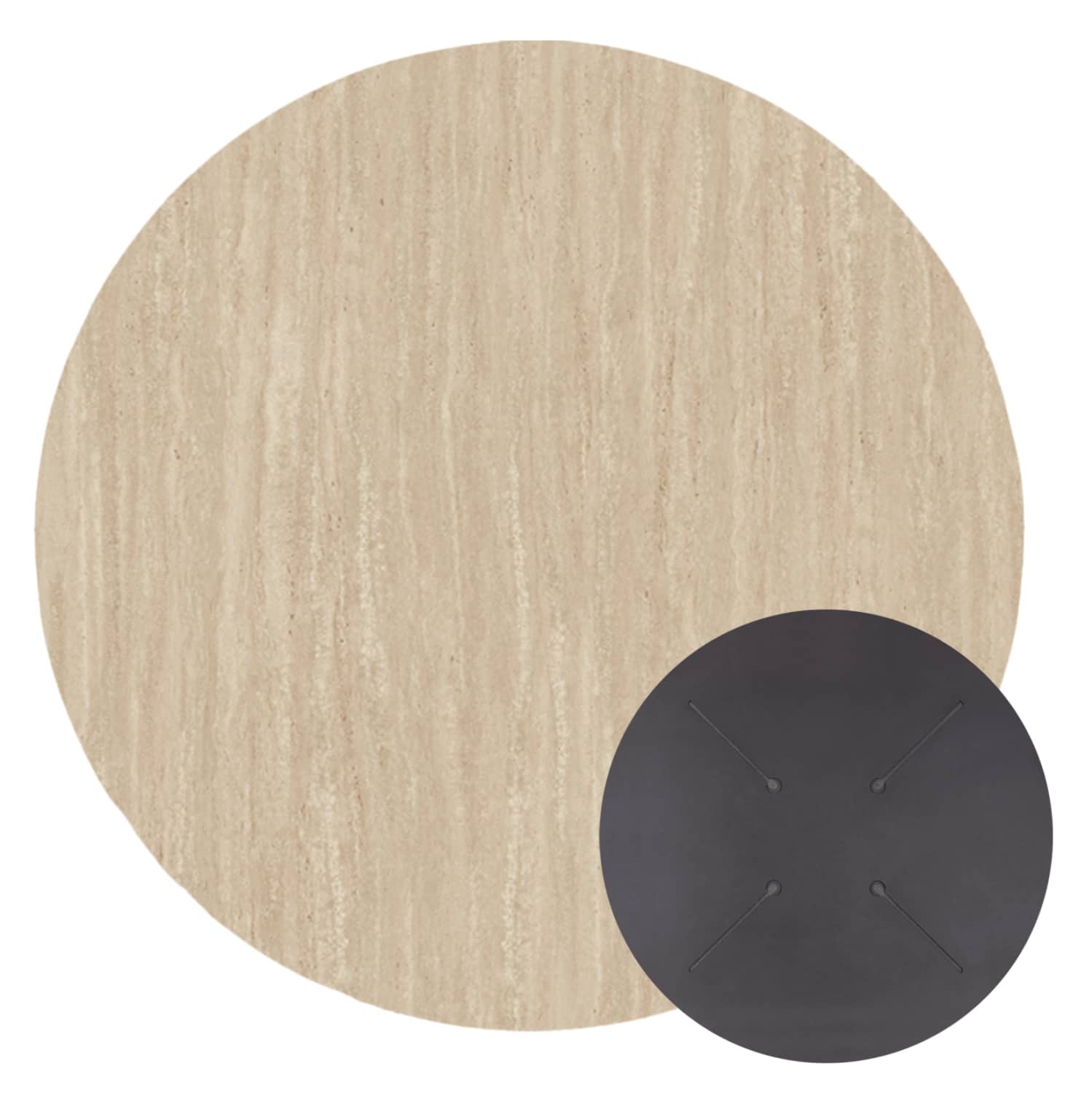 HM5842.35 ΕΠΙΦΑΝΕΙΑ ΤΡΑΠΕΖΙΟΥ HPL ΣΤΡΟΓΓΥΛΗ HM5842.35 ΧΡΩΜΑ ΤΡΑΒΕΡΤΙΝΑΣ Φ70εκ. - Image 1