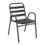 FANTIC Πολυθρόνα Μέταλλο - Αλουμίνιο Βαφή Ανθρακί, Στοιβαζόμενη 54x58x76cm - Image 7