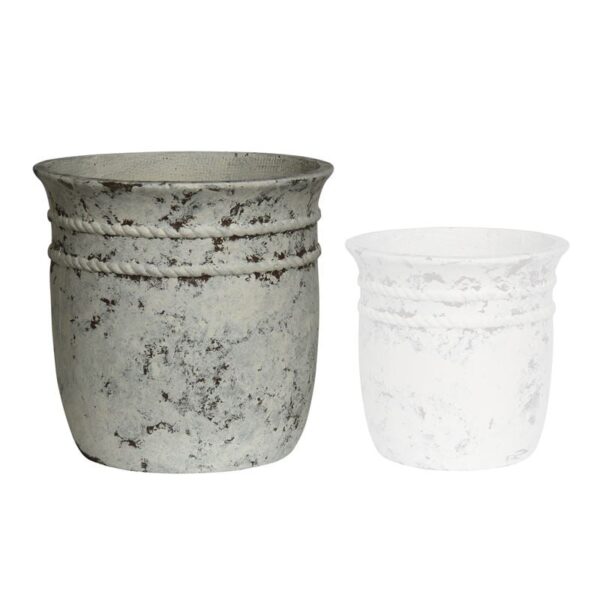 FLOWER POT-15 Φ47x46cm, Cement Απόχρωση Antique White Φ47x46cm - Image 5