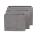 FLOWER POT-2  Set 3 τεμαχίων Cement Grey 50x20x40 - 60x30x45 - 70x40x50 - Image 5