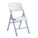 BLOW Καρέκλα Πτυσσόμενη, Μέταλλο Βαφή Γκρι, HDPE Άσπρο 56x47x84cm - Image 7