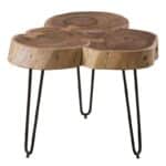 FUEGO-3 Τραπεζάκι Σαλονιού Καθιστικού, Μέταλλο Βαφή Μαύρο, Ξύλο Ακακία Φυσικό +/-50x50x42cm - Image 5