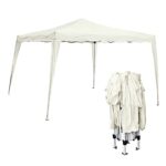GAZEBO Πτυσσόμενο Μέταλλο Βαφή Άσπρο, Ύφασμα Άσπρο 3x3m (H. 2.55m) - Image 5