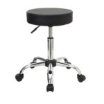 GLORY Σκαμπό, Βάση Χρώμιο, PU Μαύρο, Ρυθμιζόμενο Ύψος, Περιστρεφόμενο, Τροχήλατο Φ35 H.51/67cm - Image 5