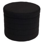 GROOVY Σκαμπό Αποθηκευτικό, Teddy Ύφασμα Μαύρο Φ56cm H.45cm - Image 5