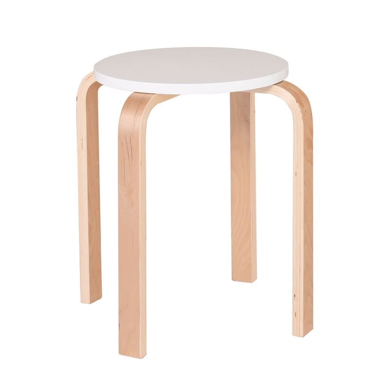 hamilton-skambo-voithitiko-stoivazomeno-apochrosi-simyda-aspro-enlarge HAMILTON Σκαμπό Βοηθητικό, Στοιβαζόμενο, Απόχρωση Σημύδα - Άσπρο Φ32cm H.44cm - Image 1