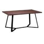 HANSON Τραπέζι Κουζίνας- Τραπεζαρίας, Μέταλλο Βαφή Μαύρο, Σκούρο Καρυδί 160x90x75cm