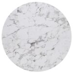HPL (High Pressure Laminated) Επιφάνεια Τραπεζιού Απόχρωση White Marble, UV Φ80cm/12mm - Image 7