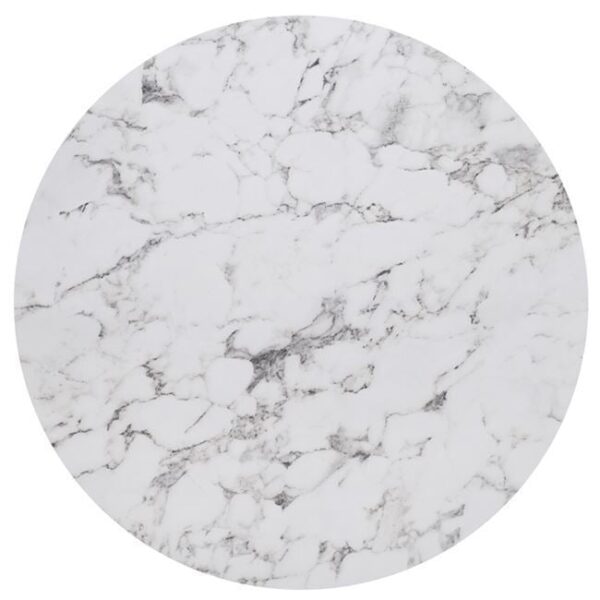 HPL (High Pressure Laminated) Επιφάνεια Τραπεζιού Απόχρωση White Marble, UV Φ80cm/12mm - Image 7