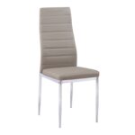 JETTA Καρέκλα Τραπεζαρίας - Κουζίνας, Μέταλλο Χρώμιο, Pvc Cappuccino Full K/D - Συσκ.4 40x50x95cm - Image 5