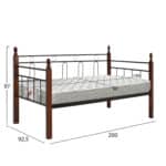 ΚΑΝΑΠΕΣ ΚΡΕΒΑΤΙ ΜΕ ΣΤΡΩΜΑ REVEN HM21329 ΜΕΤΑΛΛΟ & ΞΥΛΟ ΣΕ DIRTY OAK--ΣΤΡΩΜΑ 90Χ190εκ - Image 3