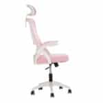 ΚΑΡΕΚΛΑ ΓΡΑΦΕΙΟΥ BLAZER HM1205.04 ΡΟΖ MESH-ΛΕΥΚΟΣ ΣΚΕΛΕΤΟΣ 60x58x110-130Υεκ. - Image 4