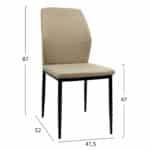 ΚΑΡΕΚΛΑ ΤΡΑΠΕΖΑΡΙΑΣ DIAZ HM18346.04 ΜΠΕΖ ΥΦΑΣΜΑ-ΜΕΤΑΛΛΙΚΑ ΠΟΔΙΑ ΜΑΥΡΑ 41,5x52x87Υεκ. - Image 2