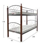 ΚΟΥΚΕΤΑ ΜΕ ΣΤΡΩΜΑΤΑ STOREY HM21334 ΜΕΤΑΛΛΟ & ΞΥΛΟ RUBBERWOOD--ΓΙΑ ΣΤΡΩΜΑΤΑ 90x190εκ. - Image 3