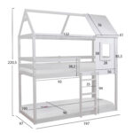 ΚΟΥΚΕΤΑ ΠΑΙΔΙΚΗ ΜΕ 2 ΣΤΡΩΜΑΤΑ HOOD HM21314.01 ΞΥΛΟ ΠΕΥΚΟΥ ΛΕΥΚΟ--ΣΤΡΩΜΑΤΑ 90x190εκ - Image 3