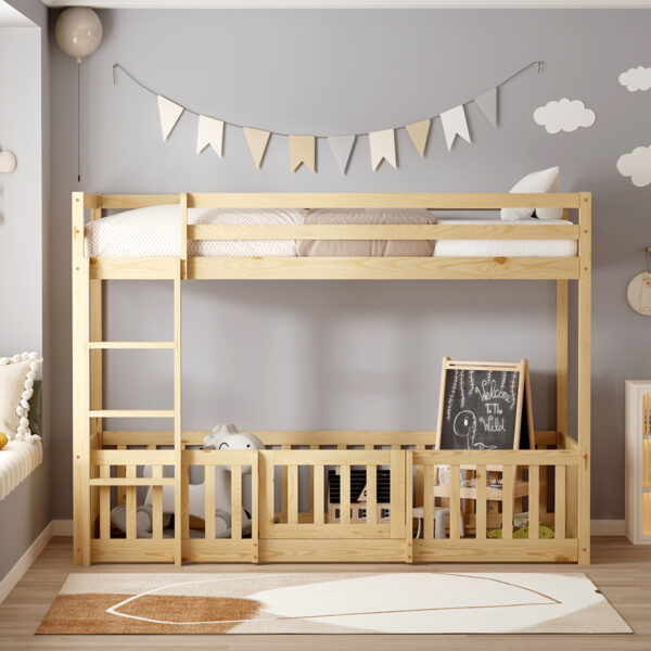 ΚΟΥΚΕΤΑ ΠΑΙΔΙΚΗ ΜΕ ΠΑΡΚΑΚΙ PLAYKID HM21312 ΞΥΛΟ ΠΕΥΚΟΥ ΦΥΣΙΚΟ--ME ΣΤΡΩΜΑ 90x190εκ - Image 5