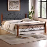 ΚΡΕΒΑΤΙ ΔΙΠΛΟ & ΣΤΡΩΜΑ CANDY HM21327 ΜΕΤΑΛΛΟ & ΞΥΛΟ ΣΕ DIRTY OAK--ΣΤΡΩΜΑ 150x200εκ - Image 2