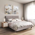 ΚΡΕΒΑΤΙ MILO HM616.32 ΜΠΕΖ ΥΦΑΣΜΑ ΓΙΑ ΣΤΡΩΜΑ 160x200εκ - Image 2