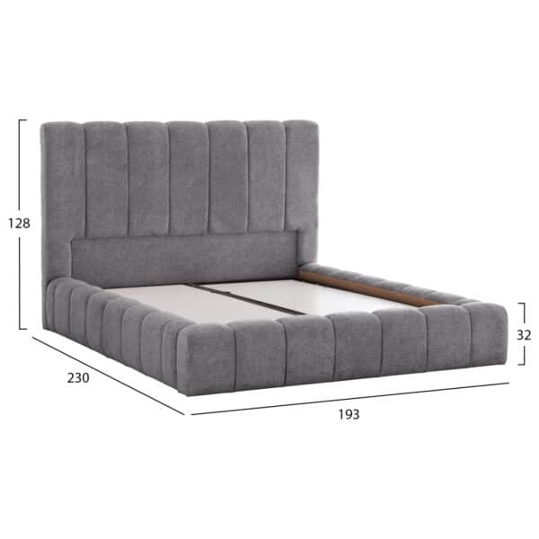 ΚΡΕΒΑΤΙ REMO ΜΕ ΑΠΟΘΗΚΕΥΤΙΚΟ ΧΩΡΟ HM719.22 ΥΦΑΣΜΑ TEDDY ΓΚΡΙ-ΓΙΑ ΣΤΡΩΜΑ 160x200εκ - Image 9