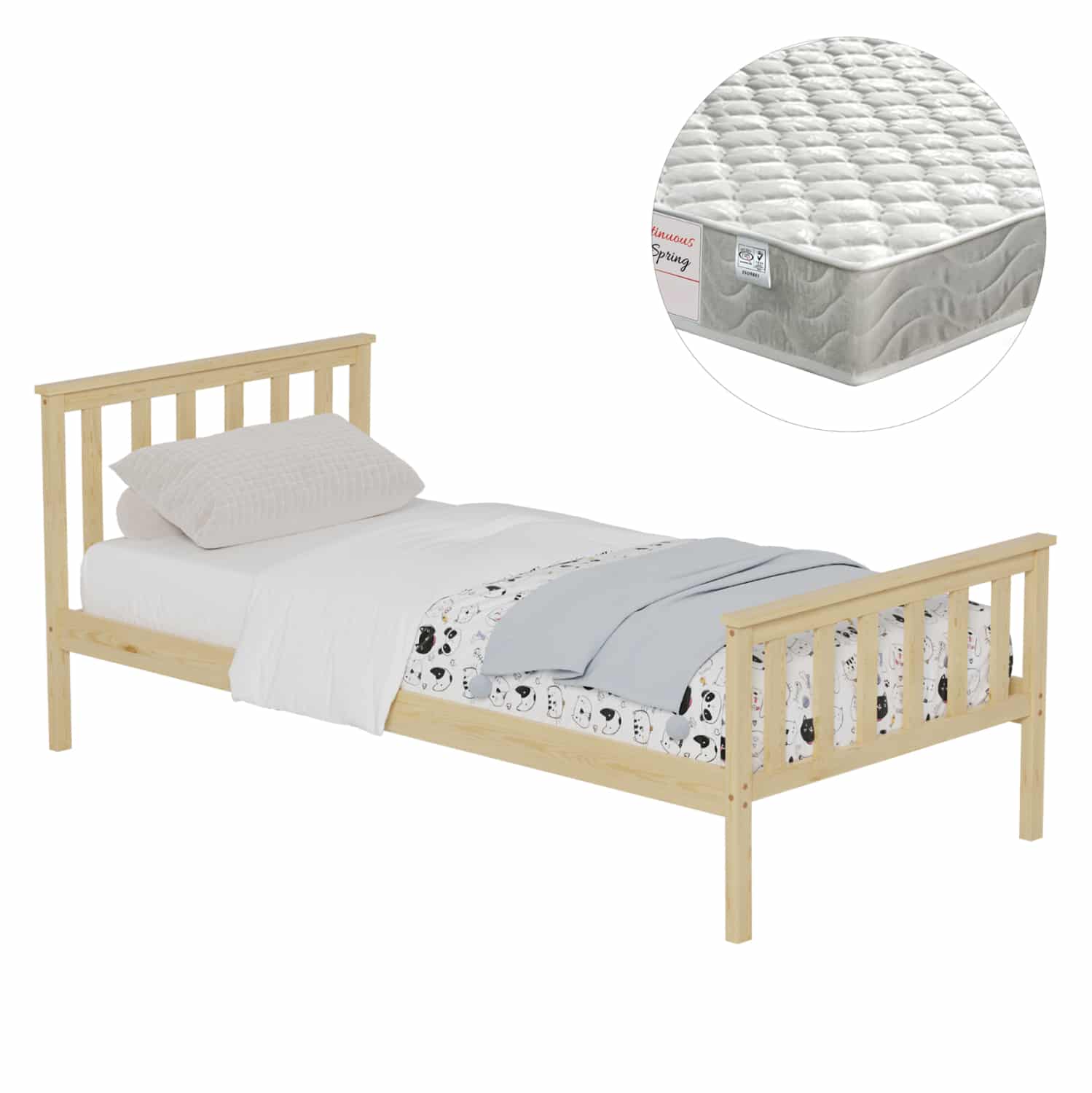 HM21300 ΚΡΕΒΑΤΙ ΠΑΙΔΙΚΟ ΜΕ ΣΤΡΩΜΑ GIMLY HM21300 ΞΥΛΟ ΠΕΥΚΟΥ ΣΕ ΦΥΣΙΚΟ ΓΙΑ ΣΤΡΩΜΑ 90x190εκ - Image 1