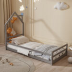 ΚΡΕΒΑΤΙ ΠΑΙΔΙΚΟ ΜΕ ΣΤΡΩΜΑ HOUSER HM21301.01 ΞΥΛΟ ΠΕΥΚΟΥ ΣΕ ΓΚΡΙ--ΣΤΡΩΜΑ 90x190εκ - Image 2