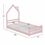 ΚΡΕΒΑΤΙ ΠΑΙΔΙΚΟ ΜΕ ΣΤΡΩΜΑ HOUSER HM21301.02 ΞΥΛΟ ΠΕΥΚΟΥ ΣΕ ΡΟΖ--ΣΤΡΩΜΑ 90x190εκ - Image 3