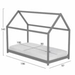 ΚΡΕΒΑΤΙ ΠΑΙΔΙΚΟ ΜΕ ΣΤΡΩΜΑ PEPE HM21302.02 ΞΥΛΟ ΠΕΥΚΟΥ ΣΕ ΓΚΡΙ--ΣΤΡΩΜΑ 90x190εκ - Image 3