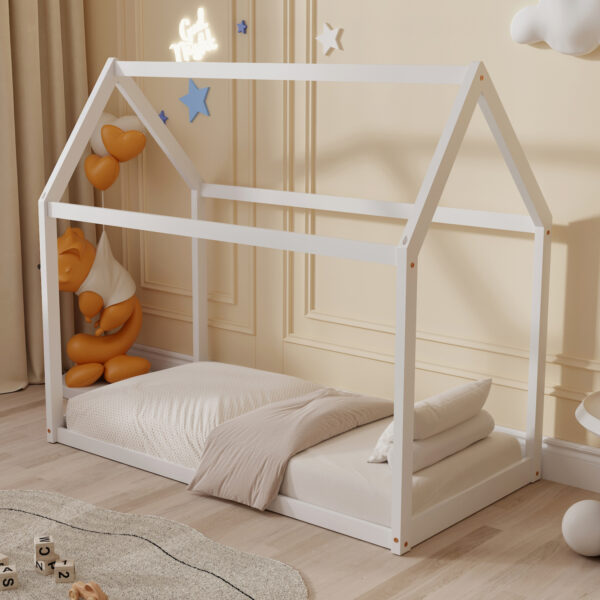 ΚΡΕΒΑΤΙ ΠΑΙΔΙΚΟ ΜΕ ΣΤΡΩΜΑ PEPE HM21303.01 ΞΥΛΟ ΠΕΥΚΟΥ ΣΕ ΛΕΥΚΟ--ΣΤΡΩΜΑ 70x140εκ - Image 2