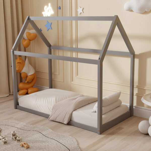 ΚΡΕΒΑΤΙ ΠΑΙΔΙΚΟ ΜΕ ΣΤΡΩΜΑ PEPE HM21303.02 ΞΥΛΟ ΠΕΥΚΟΥ ΣΕ ΓΚΡΙ--ΣΤΡΩΜΑ 70x140εκ - Image 2