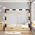 ΚΡΕΒΑΤΙ ΠΑΙΔΙΚΟ ΜΕ ΣΤΡΩΜΑ GOALIE HM21309 ΠΕΥΚΟ ΦΥΣΙΚΟ-ΛΕΥΚΟ-ΜΑΥΡΟ--ΣΤΡΩΜΑ 90x190εκ - Image 5