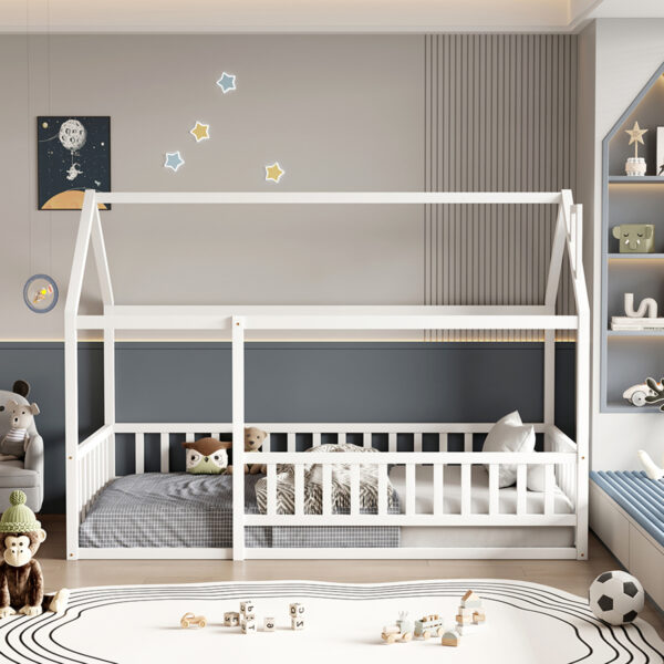 ΚΡΕΒΑΤΙ ΠΑΙΔΙΚΟ ΜΕ ΣΤΡΩΜΑ HOUSER HM21315.01 ΞΥΛΟ ΠΕΥΚΟΥ ΣΕ ΛΕΥΚΟ--ΣΤΡΩΜΑ 90x190εκ - Image 5