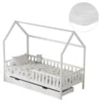 ΚΡΕΒΑΤΙ ΠΑΙΔΙΚΟ ΜΕ ΣΥΡΤΑΡΙΑ PHYLLIS HM21324.01 ΞΥΛΟ ΠΕΥΚΟΥ ΛΕΥΚΟ--ΜΕ ΣΤΡΩΜΑ 90x190εκ