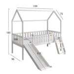 ΚΡΕΒΑΤΙ ΠΑΙΔΙΚΟ ΤΣΟΥΛΗΘΡΑ PHYLLIS HM21310.01 ΠΕΥΚΟ ΣΕ ΛΕΥΚΟ--ΜΕ ΣΤΡΩΜΑ 90x190εκ - Image 3