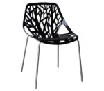 LINEA Καρέκλα Τραπεζαρίας Κουζίνας, Μέταλλο Χρώμιο  Πολυπροπυλένιο Μαύρο 54x51x81cm - Image 7