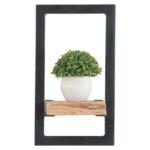 LIZARD Frame Ράφι Μέταλλο Βαφή Μαύρο, Ξύλο Ακακία Φυσικό 20x25x35cm - Image 5