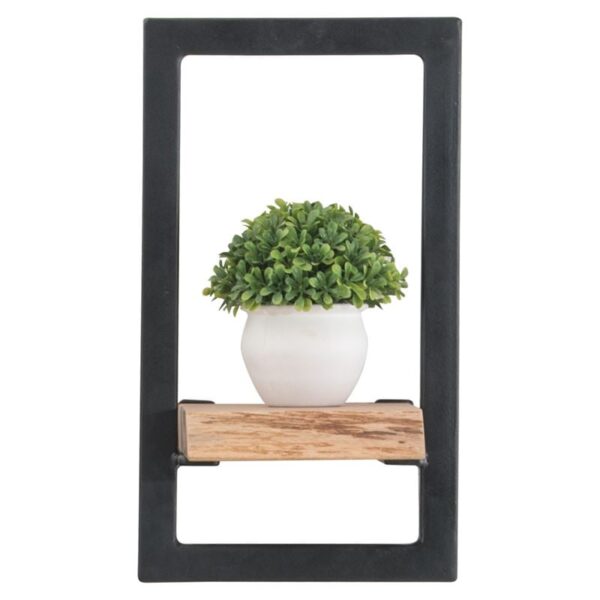 LIZARD Frame Ράφι Μέταλλο Βαφή Μαύρο, Ξύλο Ακακία Φυσικό 20x25x35cm - Image 5