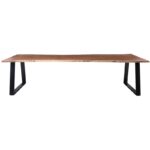 LIZARD-W Τραπέζι Τραπεζαρίας, Μέταλλο Βαφή Μαύρο, Ξύλο Ακακία Φυσικό 300x100x78cm - Image 5