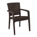 LORA Πολυθρόνα Κήπου Στοιβαζόμενη, PP (Rattan Look) Απόχρωση Καφέ Σκούρο 57x57x87cm - Image 13