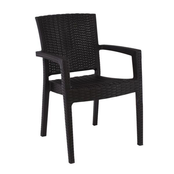 LORA-Pro Πολυθρόνα Στοιβαζόμενη, PP (Rattan Look) Απόχρωση Καφέ Σκούρο 58x61x87cm - Image 13