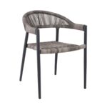 MADISON Πολυθρόνα Βεράντας- Κήπου, ALU Ανθρακί, Rope Wicker Γκρι, Στοιβαζόμενη 58x56x78cm - Image 5