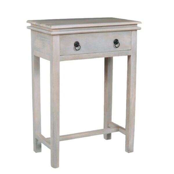 MAISON CONSOLE Έπιπλο Κονσόλα 1 Συρτάρι, Ξύλο Mango Antique Άσπρο 60x34x80cm - Image 5