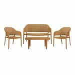 MALAGA Set Σαλόνι Κήπου PP-UV Κροκί: Καναπές + 2 Πολυθρόνες + Τραπεζάκι Τραπεζάκι+Καναπέ+2 Πολυθρόνες - Image 16