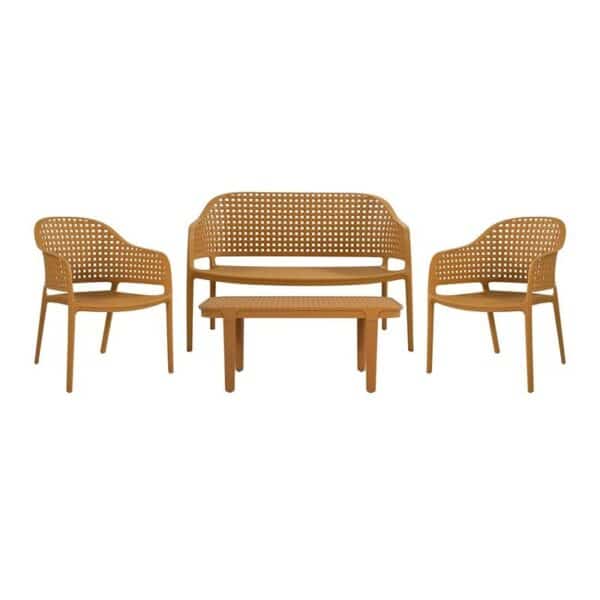 MALAGA Set Σαλόνι Κήπου PP-UV Κροκί: Καναπές + 2 Πολυθρόνες + Τραπεζάκι Τραπεζάκι+Καναπέ+2 Πολυθρόνες - Image 16