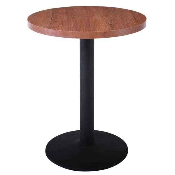 MARCO Τραπέζι Στρογγυλό Επιφάνεια Melamine Καρυδί Βάση Μέταλλο Μαύρο Φ45cm Φ60cm H.74cm - Image 5