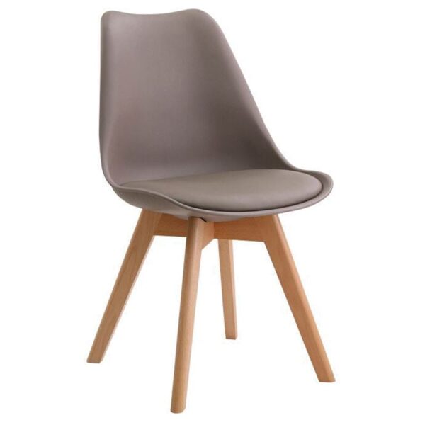 MARTIN Καρέκλα Ξύλο, PP Sand Beige Μονταρισμένη Ταπετσαρία 49x57x82cm - Image 5