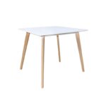 MARTIN Τραπέζι Κουζίνας - Εστιατορίου, Οξιά Φυσικό, MDF Άσπρο 80x80 H.75cm - Image 7