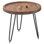 MATRI Τραπεζάκι Σαλονιού Καθιστικού, Μέταλλο Βαφή Μαύρο, Ξύλο Ακακία Φυσικό Φ45xH.40cm - Image 5