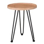 MATRIX Τραπεζάκι Σαλονιού Καθιστικού, Μέταλλο Βαφή Μαύρο, Ξύλο Φυσικό Φ45xH.55cm - Image 5