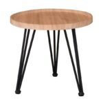 MATRIX Τραπεζάκι Σαλονιού Καθιστικού, Μέταλλο Βαφή Μαύρο, Ξύλο Φυσικό Φ50xH.46cm - Image 5